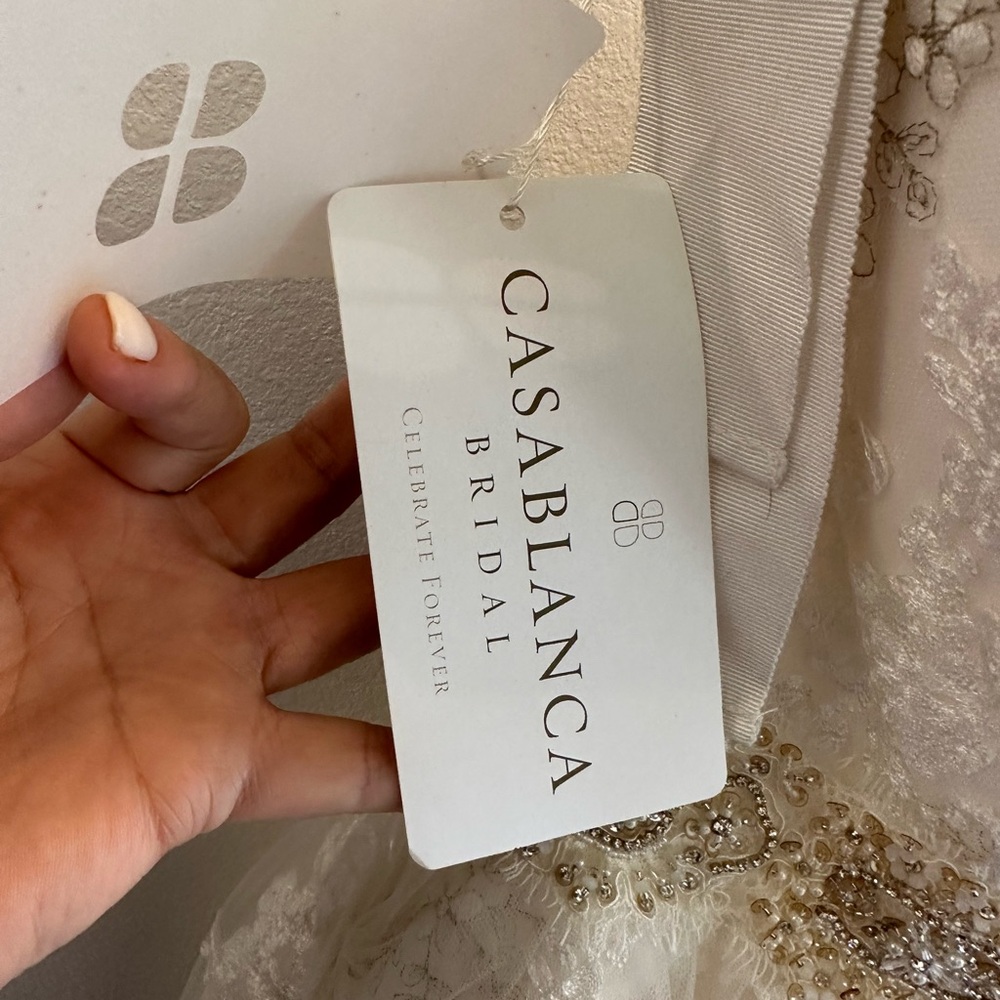 Casablanca bridal wedding dress size 8 retail $1500 new tags - Picture 10 of 11